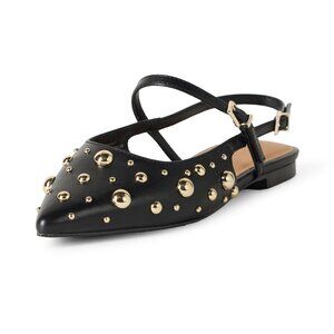 🖤 The Drop Tammie Pointed Toe Flats – Black – Size 8